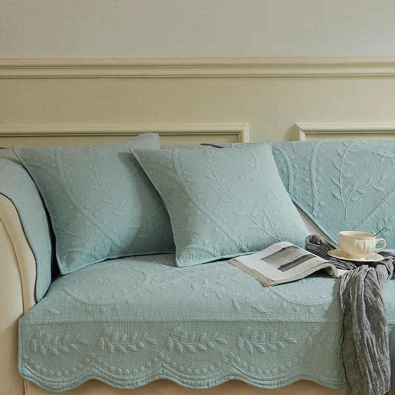 Embroidered Cotton Washed Sofa Cushion Four Seasons Universal Non-slip Cotton Fabric Living Room Sofa Cover