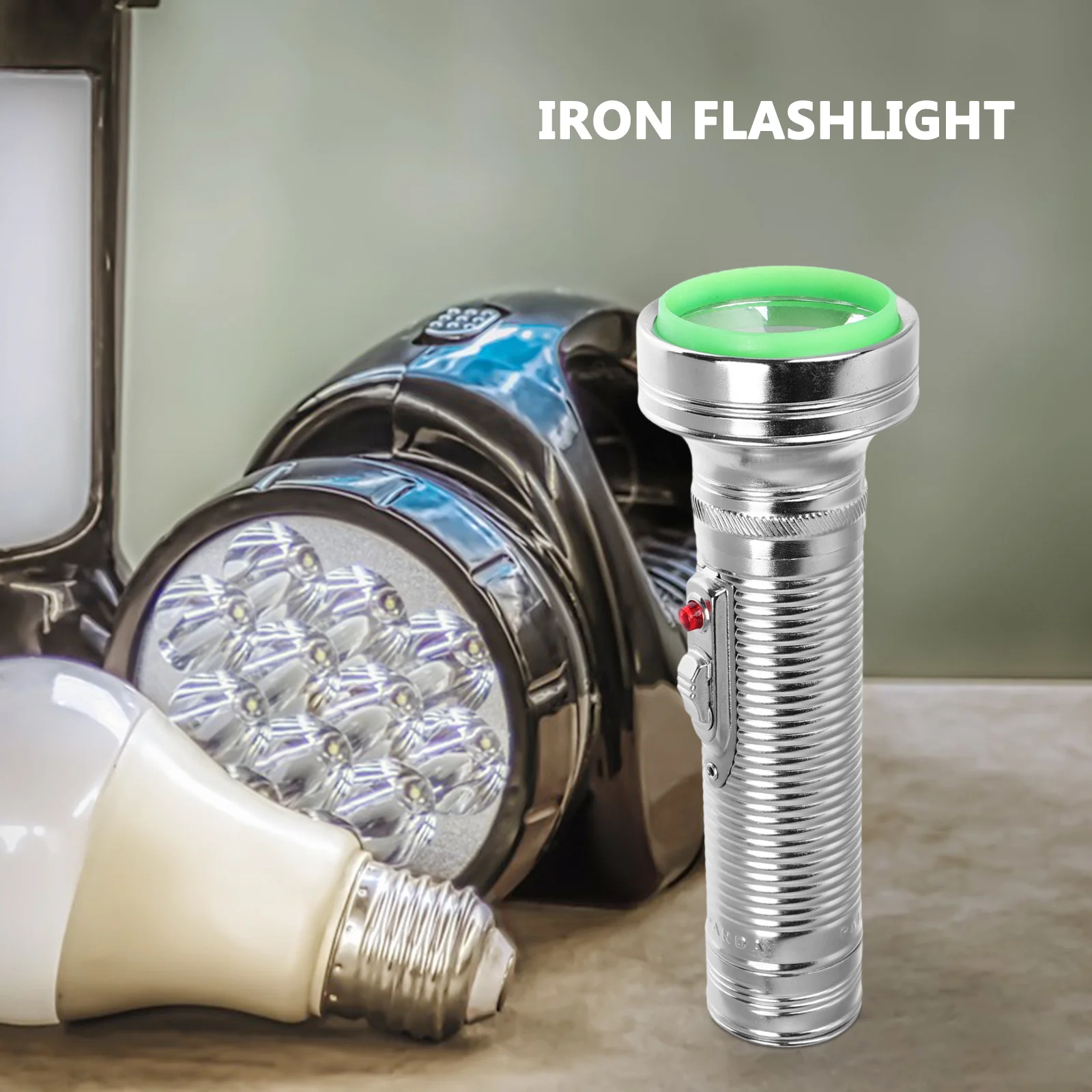 

Old-Fashioned Flashlight Vintage Metal Retro Torch Powered Rural Household Camping Emergency Light Searchlight For