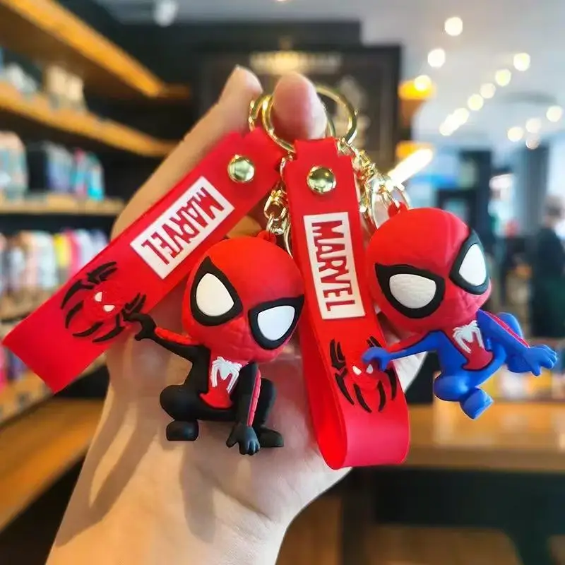 

Marvel Cute Spider Man Keychains For Bag Car Key Chains Gift Decoration Accessories Anime Merchandise Action Figure