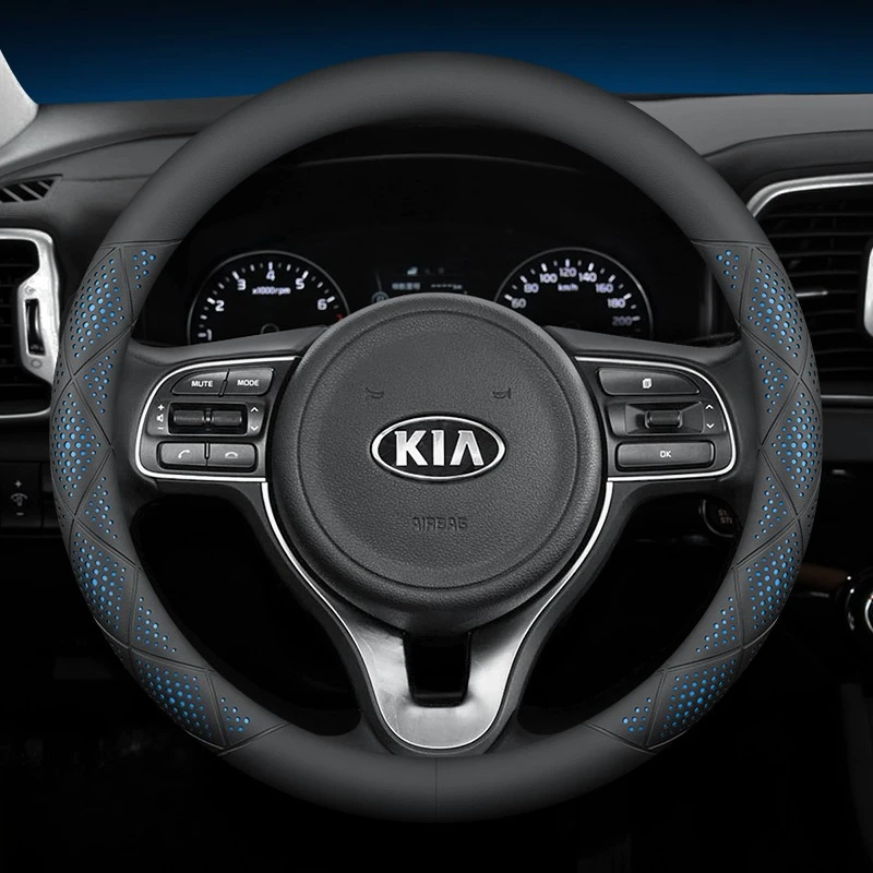 38CM Soft Microfiber 3D Steering Wheel Cover For Kia Sportage Sorento Telluride K5 K3 Picanto Optima Forte  Auto Interior Parts view 2