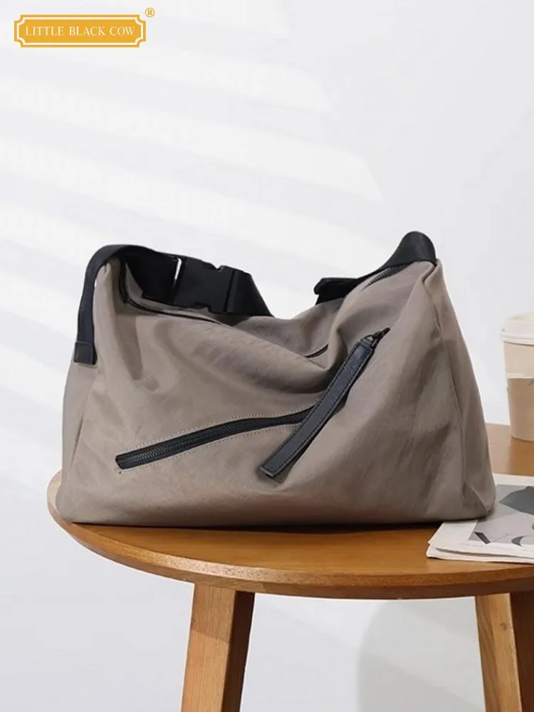 

2025 Spring Men Women General Retro New Fashion Nylon Large Capacity Totes Handbag Crossbody Single Shoulder Casual Bag