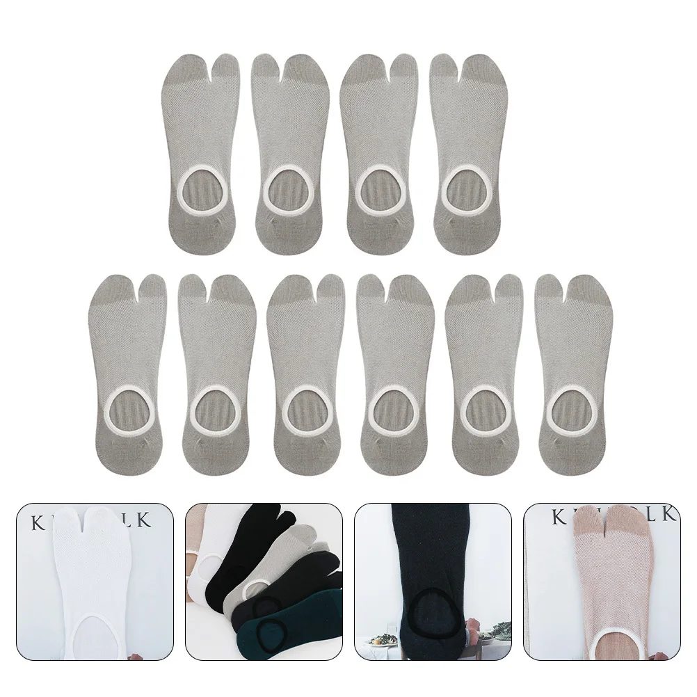 

5Pairs Japanese Style Invisible Socks Summer Mesh Breathable Thin Cotton Low Cut Socks Non Skid Silicone Grip Cotton Stockings
