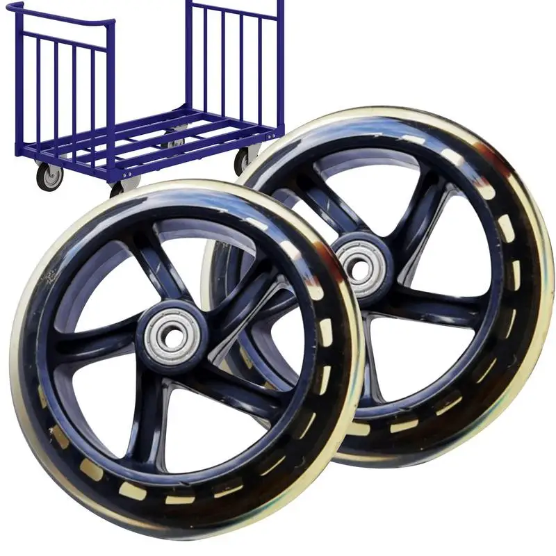 Electric Scooter Wheels Spare Tires Scooter Wheels Quiet Wheels With Bearings 2 Pcs Replacement 145/180/200mm Trolley Wheels