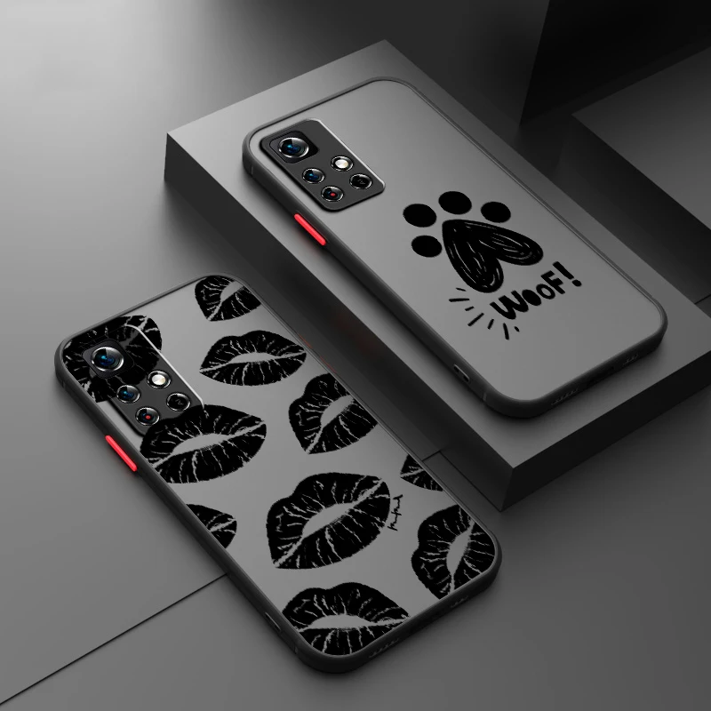 

Adorable Artistic Aatterns Frosted Translucent For Redmi Note 13 12 12S 12T 11 11T 11E 10 10S 9 Pro Plus 5G Back Phone Case