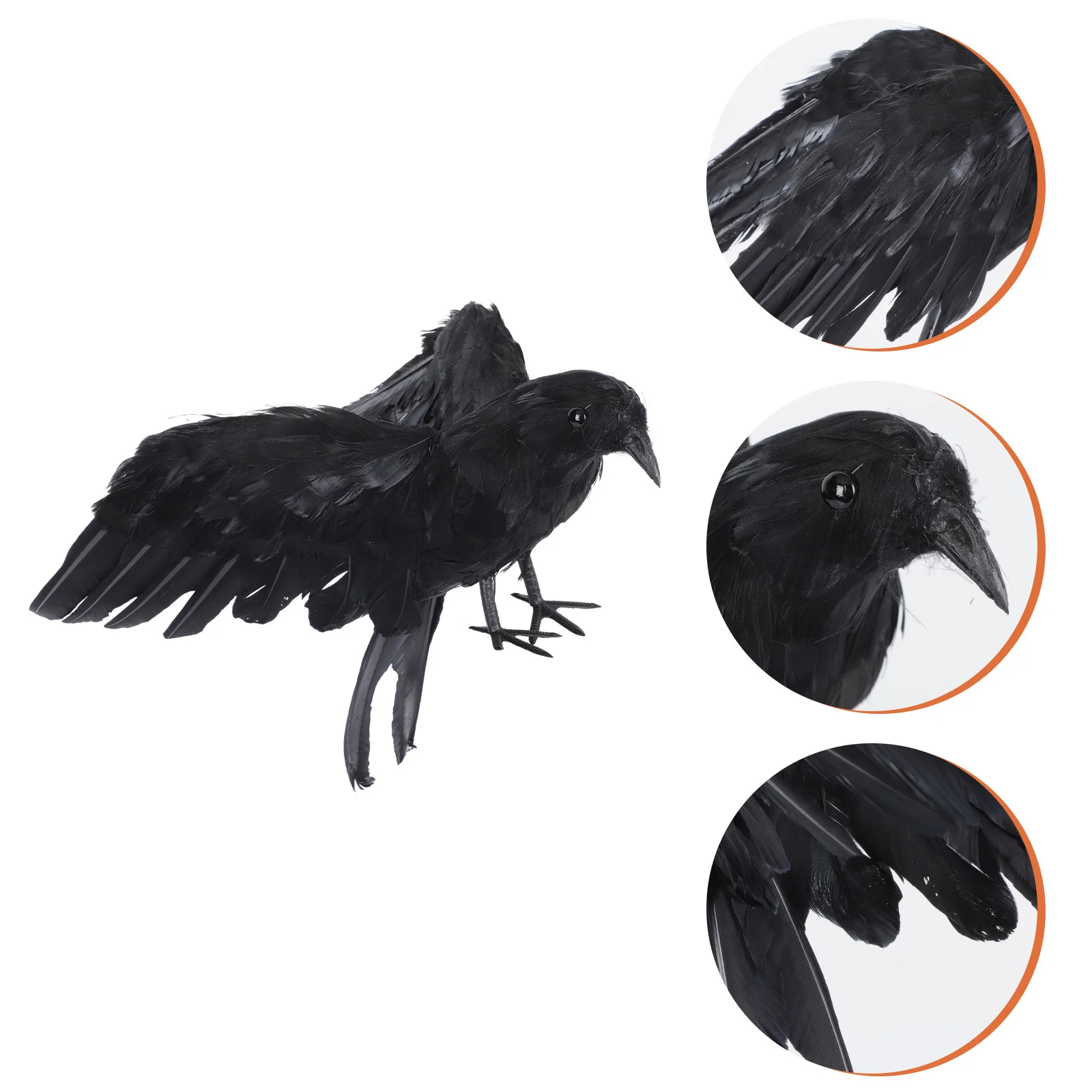 

Crow Decoration for Ornament Halloween Accessory Electronic Decorations Black Plastic