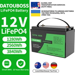 DATOUBOSS 100AH Lifepo4 Battery 12V 200AH 300Ah Lithium Iron Phosphate for Marine/RV/Golf Cart/Home Car Battery for Inverters