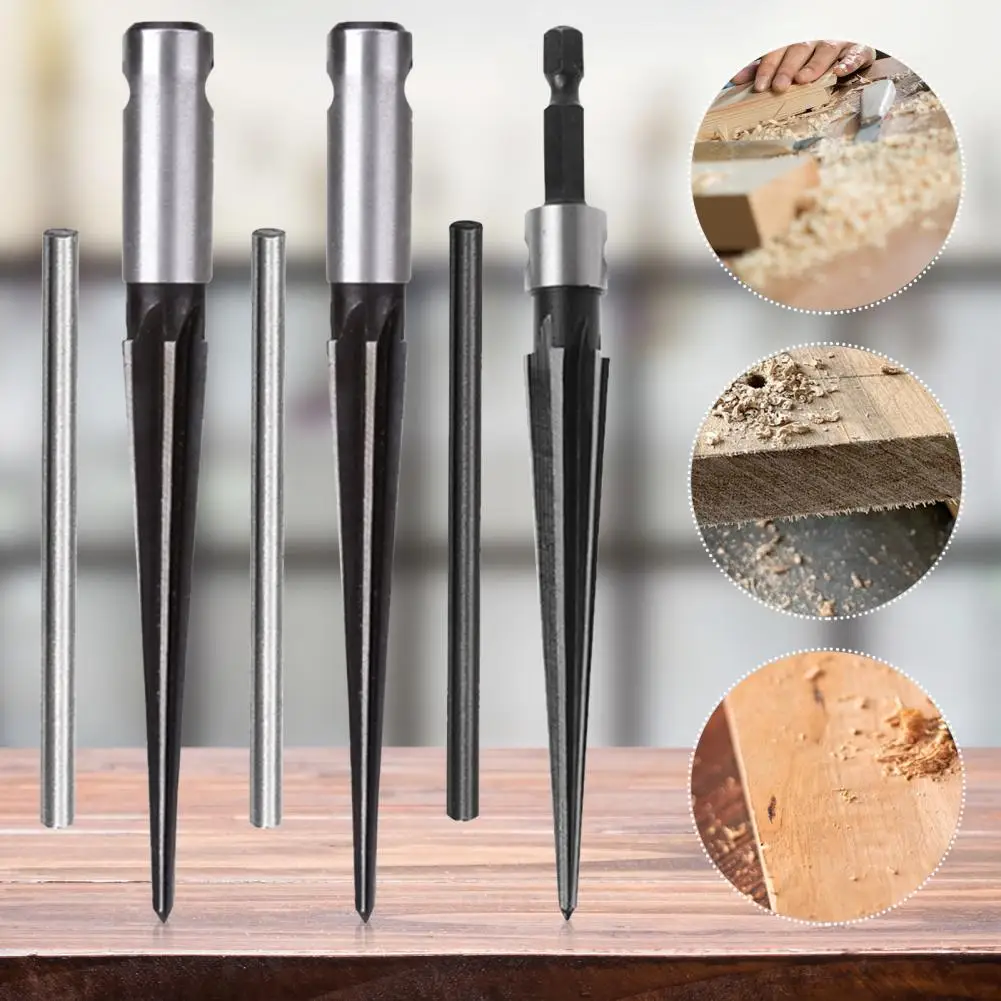 3-13mm/5-16mm Taper Reamer Hexagonal/Round Shank Punch Tools Dedicated T Handle Taper Reamer Deburring Enlarge Pin Tool For Wood