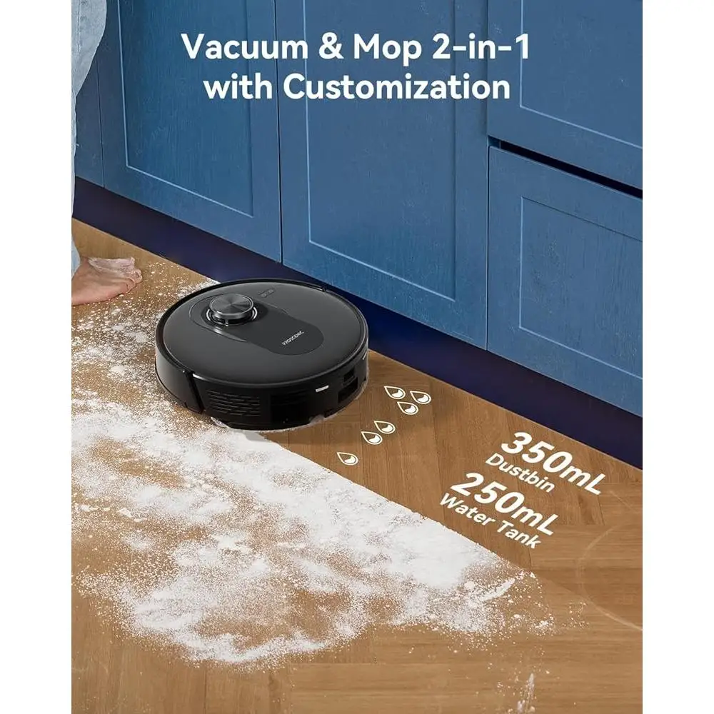 Smart Robot Vacuum Mop Self Emptying 60 Days 5000Pa Suction LiDAR Navigation App Voice Control
