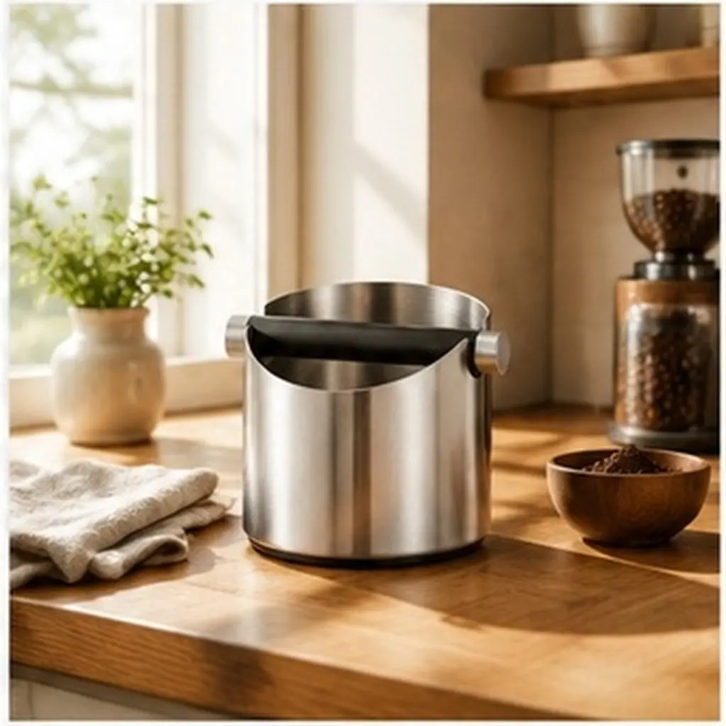 1Pcs Italian Espresso Bin Selected Excellent Material No Deformation Coffee Powder Bucket Large Capacity Fast Dumping for Semi