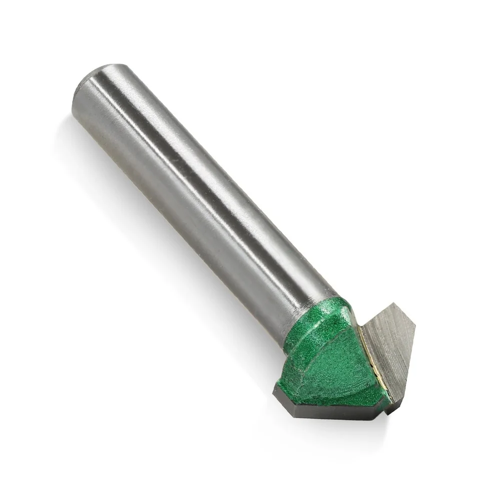 V Groove Router Bit 90 Degree 2 Flute Milling Cutter for Edge Trimming in Woodworking CNC Routing and Engraving Applications