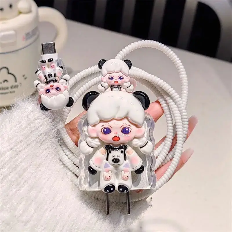 Applicable To OPPO Charger Protective Case,for Oppo 67/80/100w Charger Cover ,Cute 3D Cartoon Line Winder Protection Winder