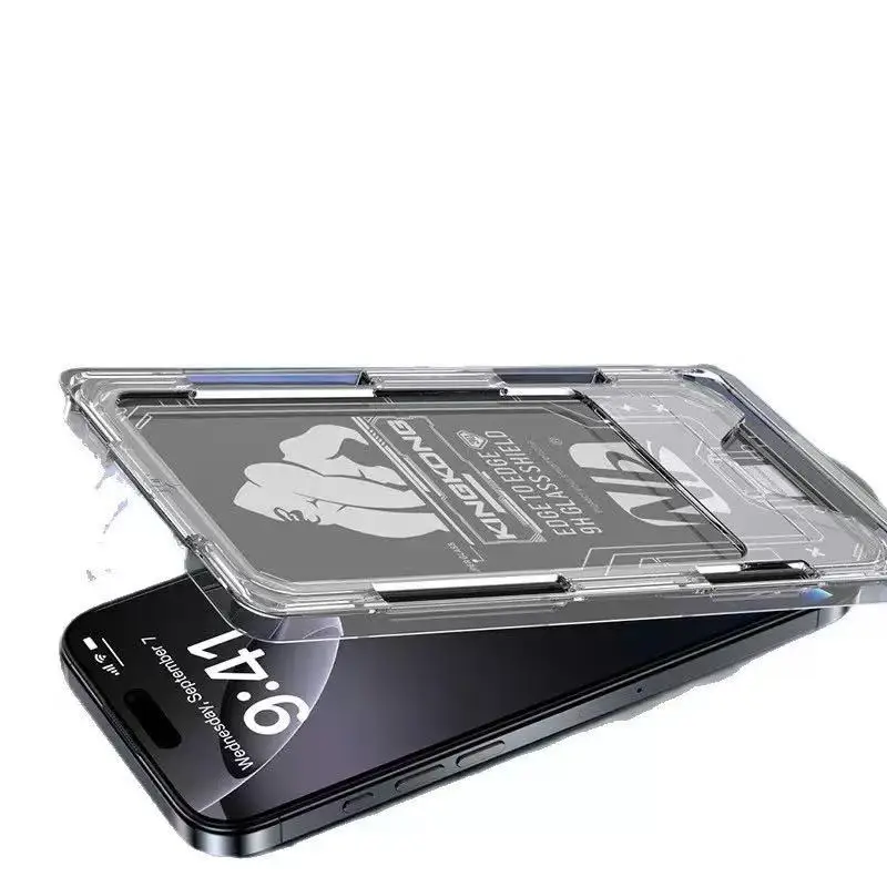 Displayschutz aus gehärtetem Glas für iPhone 17/16/15 Pro, Gorilla, staubfrei, Vollbild-Shatter-Schutz – Detail 8