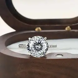 Sparking 5CT Moissanite Rings For Women Engagement Wedding Band 925 Sterling Silver Classic Romantic 4 Claws Ring Jewelry Gift