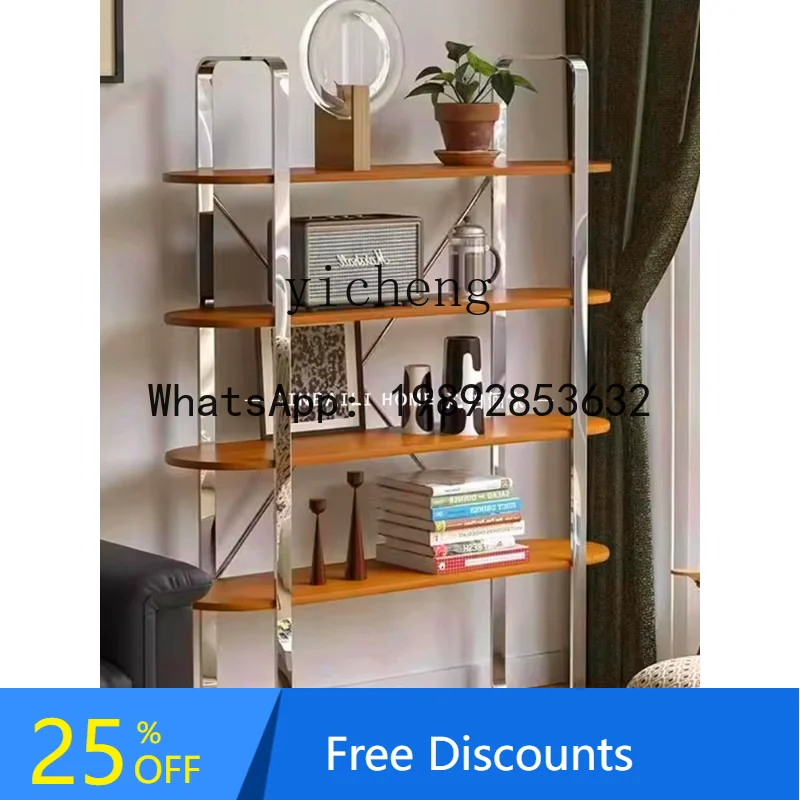 X1   stainless steel multi-layer shelf office decoration wall ornament display rack living room floor partition screen