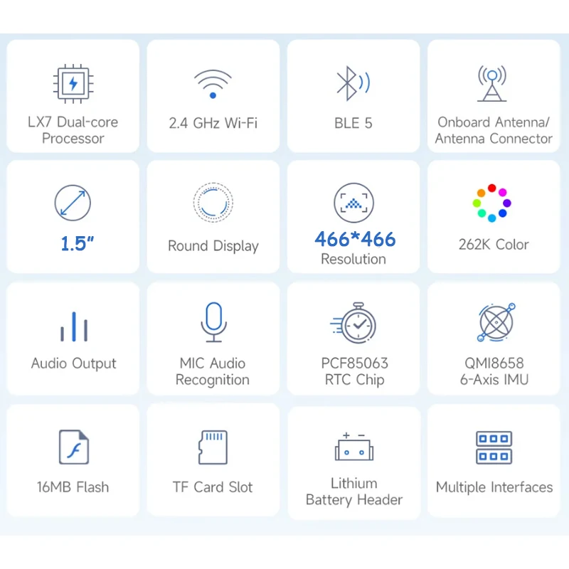 ESP32 S3 1,5 polegadas AMOLED Touch Screen Dev Board Uart Smart Display