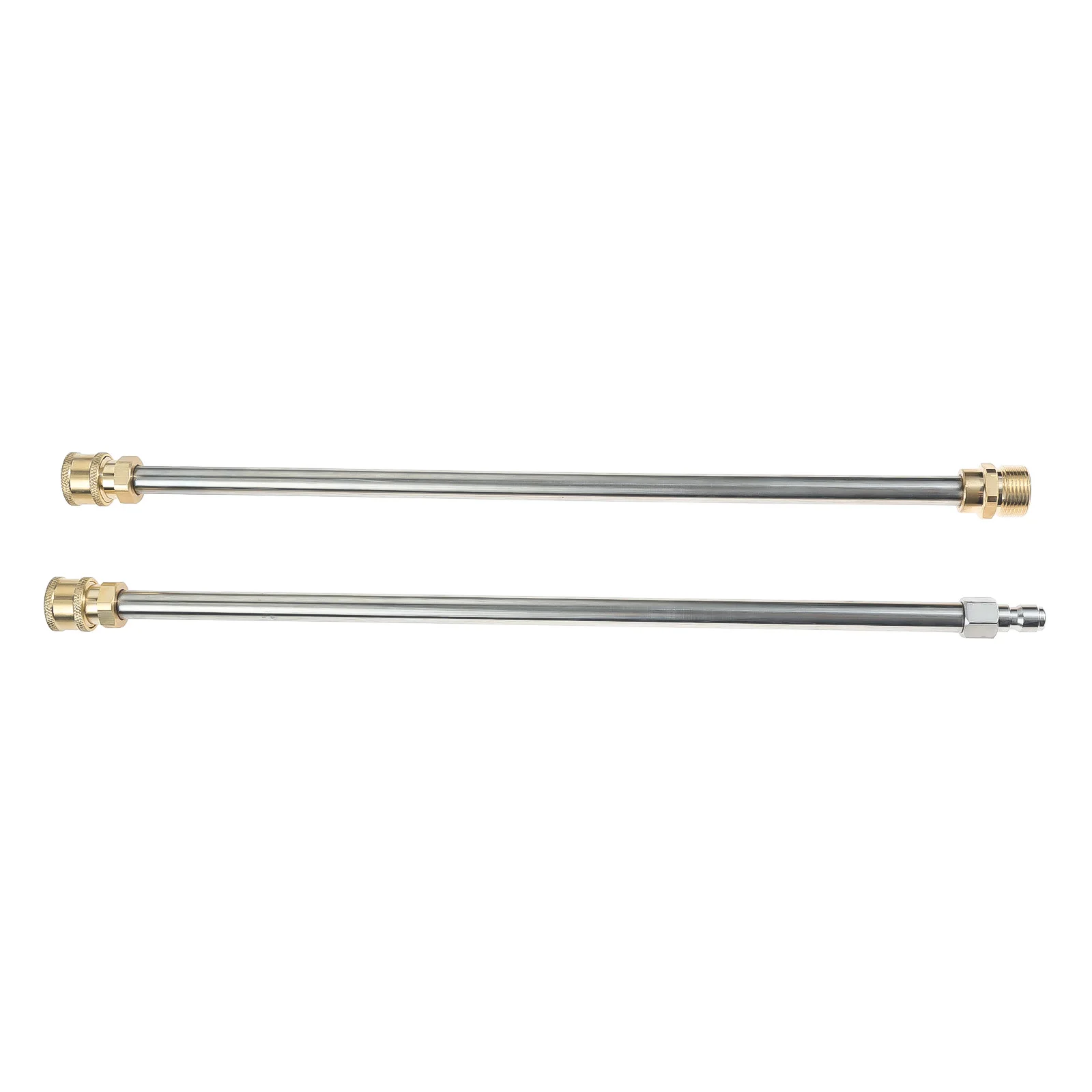 

2pcs/set Stainless Steel 17" Pressure Washer Wand Universal Extension Power Washing Lance Brass End M22 to 1/4" Quick Connect