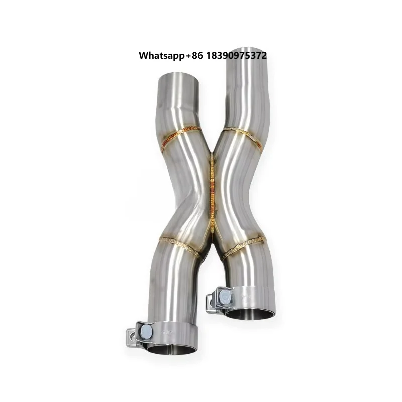 304 Stainless Steel X Pipe Exhaust System Middle Pipe  Performance Exhaust Pipe    h003