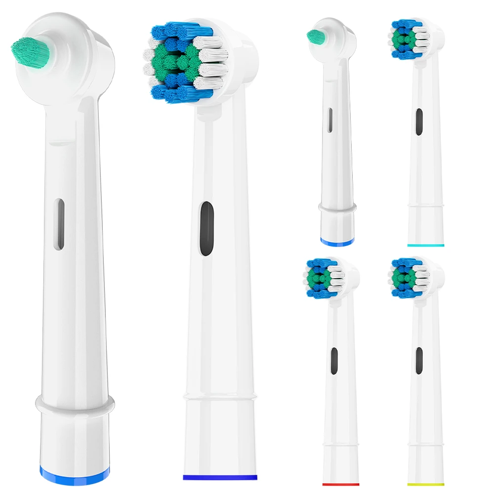 

4 сменные насадки для щеток и 2 насадки для межзубных щеток, совместимые с электрическими зубными щетками Oral B, для моделей 1000, 100, 500, 1500.