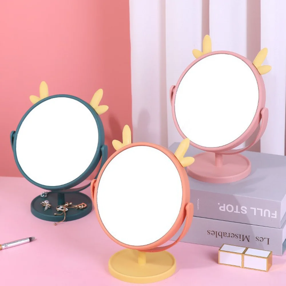 مرآة محمولة مزخرفة قابلة للطي، مرآة تجميل مزخرفة للحمام وغرفة النوم ومسكن الطلاب