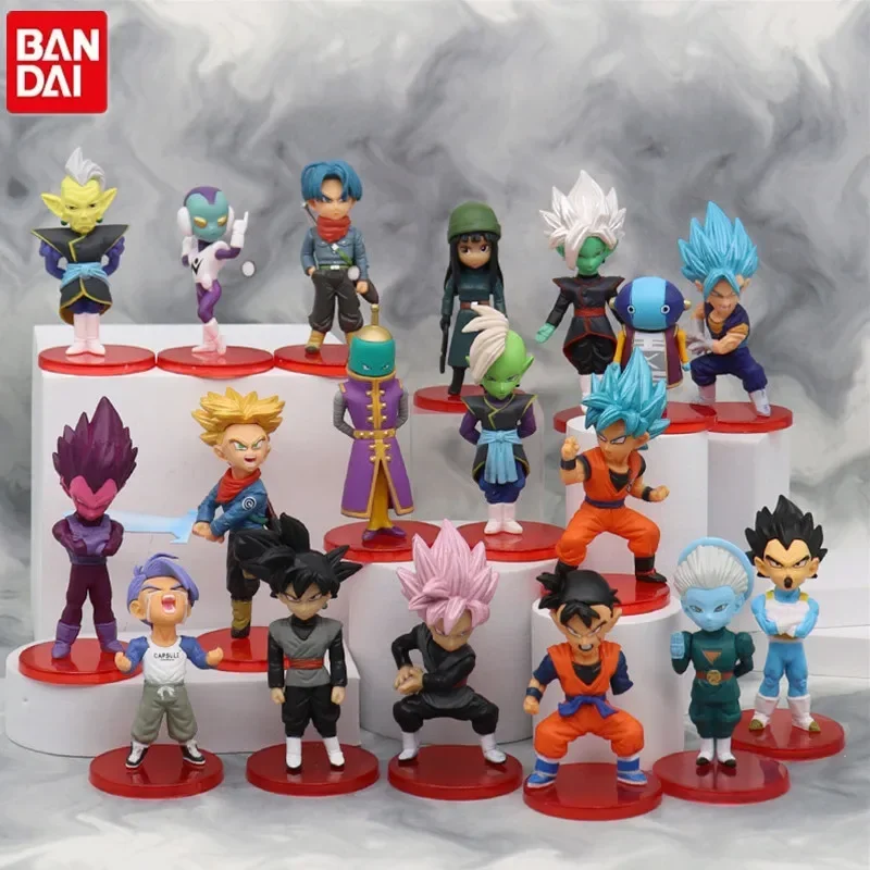 18-21PCS/SET Dragon Ball Z Figure Anime Q Version Trunks Super Saiyan Son Goten Action Figure Collectible Model Gifts Kids Toys
