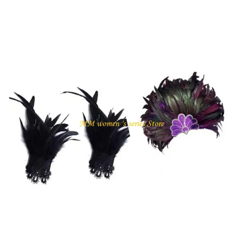 

Q39C Multi Use Teal Accessory Set For Themed Parties And Daily Wear