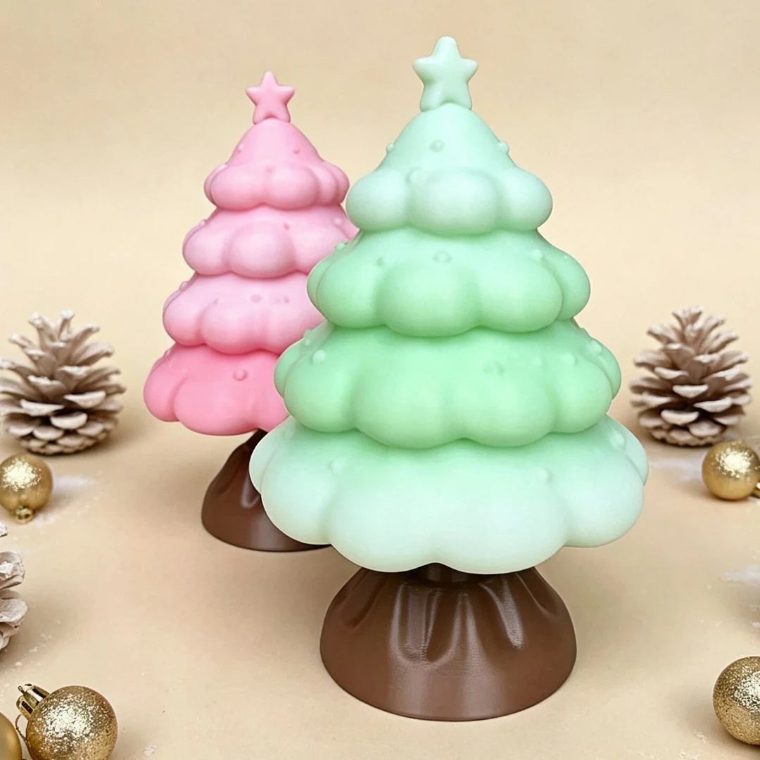 Gradient Christmas Tree Ornament (Base   Tree) Mini Desktop Decoration Christmas Atmosphere - High Aesthetic Niche Souvenir