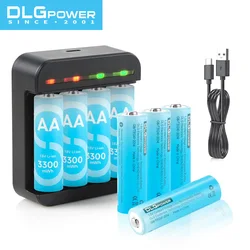DLGpower 4/8pcs1.5V 3300mWh Lithium-ion battery AA/aa rechargeable battery for microphone electric toy wireless mouse charger
