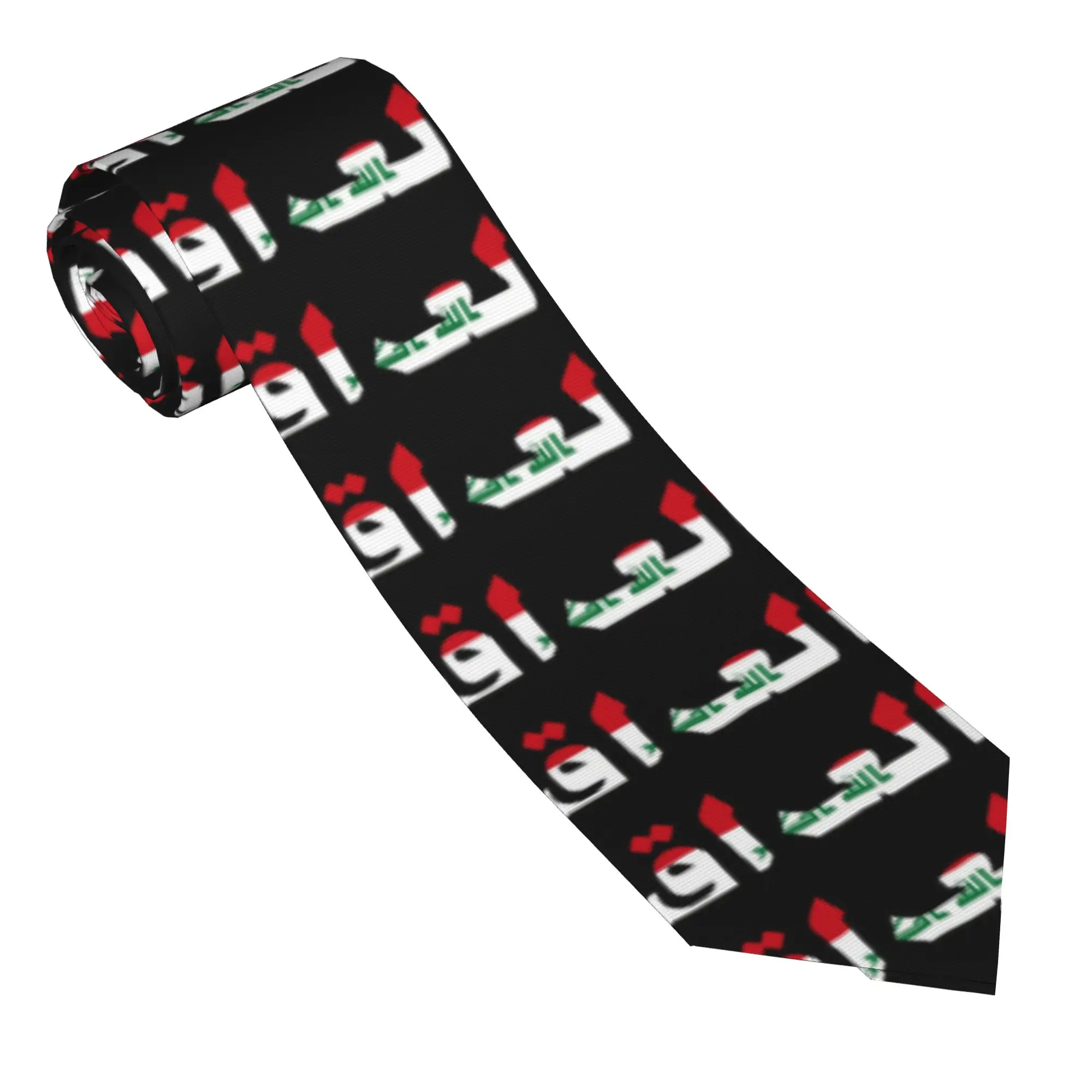 Iraq Country Flag Tie  Cosplay Party Neck Ties Cute Funny Neck Tie For Men Pattern Collar Tie Necktie Birthday Present
