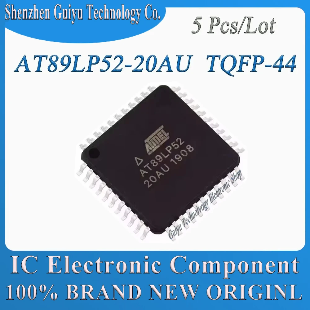 

5 Pcs/Lot AT89LP52-20AU AT89LP52-20 AT89LP52 AT89LP AT89L AT89 TQFP-44 IC Chip