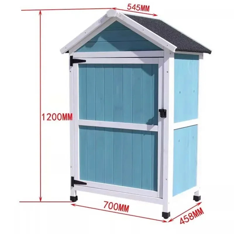 Outdoor Solid Wood Tool Cabinet Garden Storage Locker Weatherproof Yard Shed for Tools Gloves and Garden Equipment