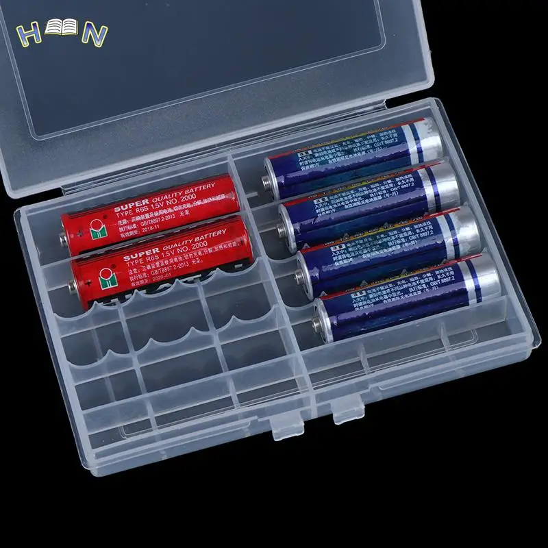 Plastic Battery Holder Box Organizer Container For AA And AAA Battery Storage Boxes Case Cover For AA & AAA Battery