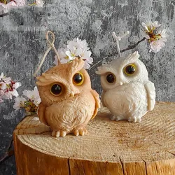 Easter Big Owl Shape Aromatherapy Candle Silicone Molds 3D Animals Handmade Wax Candle Mold Plaster Crafts Decoration Tool