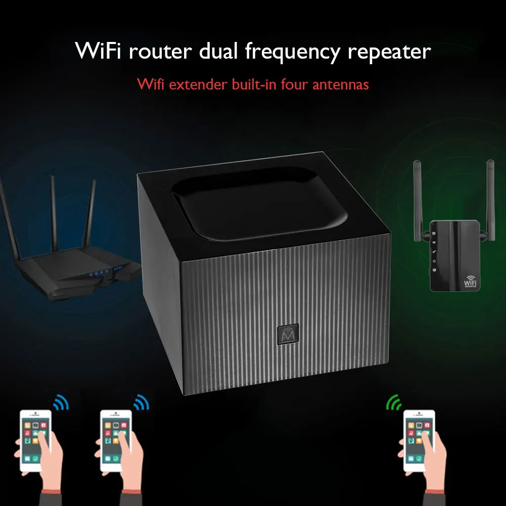 Mesh WiFi ระบบ 1200Mbps เครือข่าย Wi-Fi เครือข่ายภายในบ้าน,Dual Band 2.4Ghz 5Ghz WiFi Router/Extender
