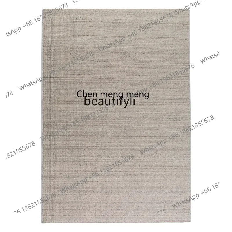 xx1Wool hand-woven glue-free plain color gray carpet living room coffee table blanket floor heating available