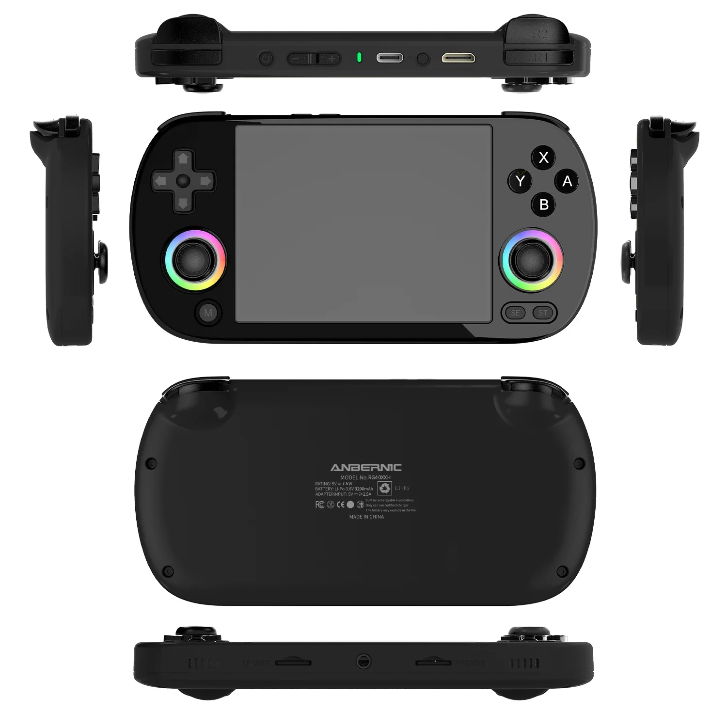 ANBERNIC RG40XX H Horizontal Handheld Game Console Retro Game Player 4" IPS H700 Linux 64-bit 64GB TF RGB Joystick WiFi Bluetooth HDMI TV Output Streaming MP4 Video Player Ebook Portable Arcade Emulator Pocket Console Kids Gift Home Travel Toy For Adults