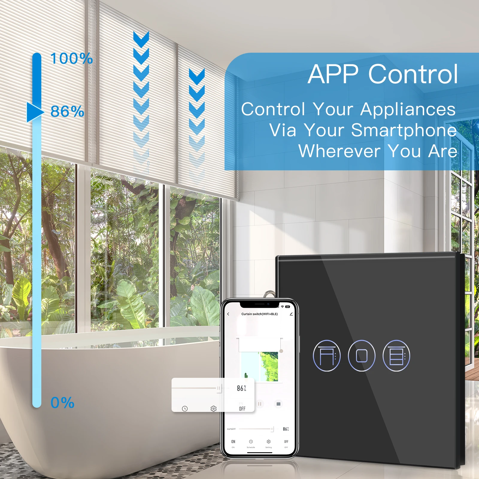 BSEED Zigbee Shutter Switches Smart Roller Switch Wall Switches Tuya Voice Control Smart Life APP Google Alexa Yandex Neutral