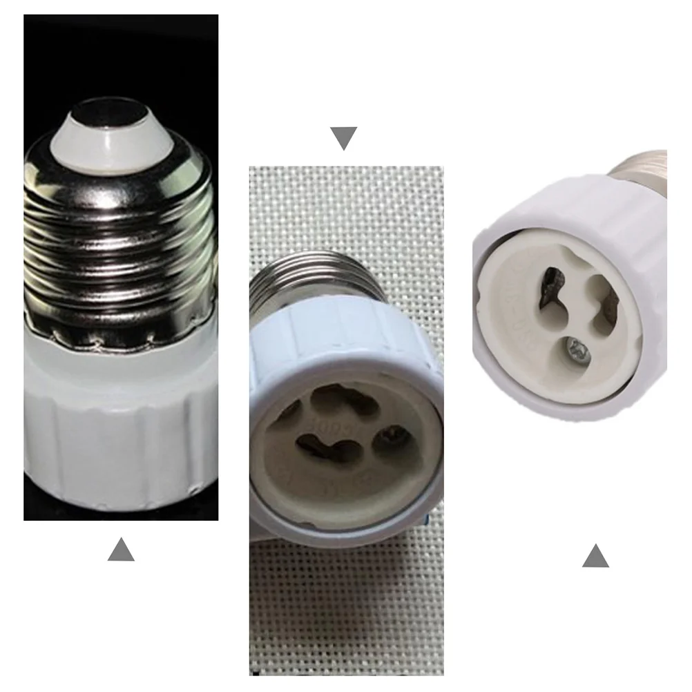 6 Pcs Reusable Transverter Converter E27 Edison Screw to GU10 Lamp Socket Holder Adapter Lightbulb Extender Plastic