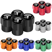 4PCS Car Tire Valve Cover Tire Stem Cover Dust Cover Accessories For Tesla Model 3 Cybertruck Roadster Model Y Model S Model X Q