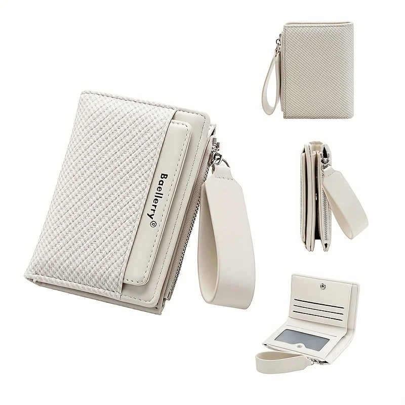 

1 новый модный женский короткий кошелек Baellerry, премиум-версия в корейском стиле с ремешком на запястье, кошелек без молнии с несколькими отделениями для карт.