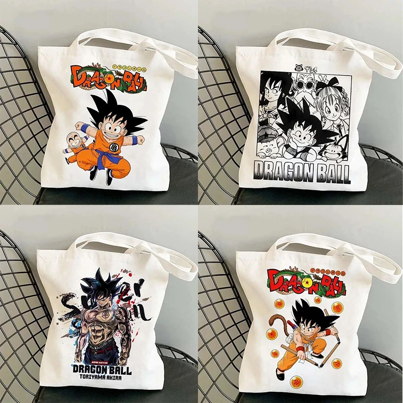 Dragon Ball Japón bolso de lona de gran capacidad bolso de hombro de Anime bolso de mano informal para mujer dibujos animados niños estudiantes bolsas de compras regalo