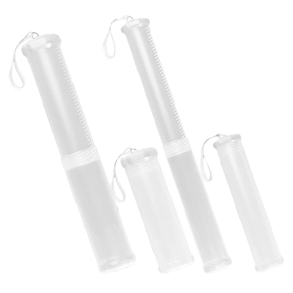 

4pcs Retractable Storage Tube Paint Brush Case Clear Plastic Adjustable Height Watercolor Artist Craft Tool Student Pen Boxes