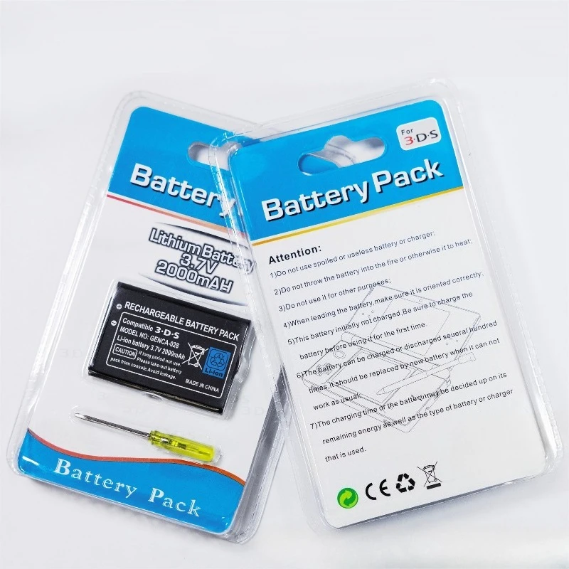 2000mAh CTR-003 for Nintendo 3DS Batteries 3.7V Lithium Built-in Gamepad Battery Controller with Repair Tool Screwdriver