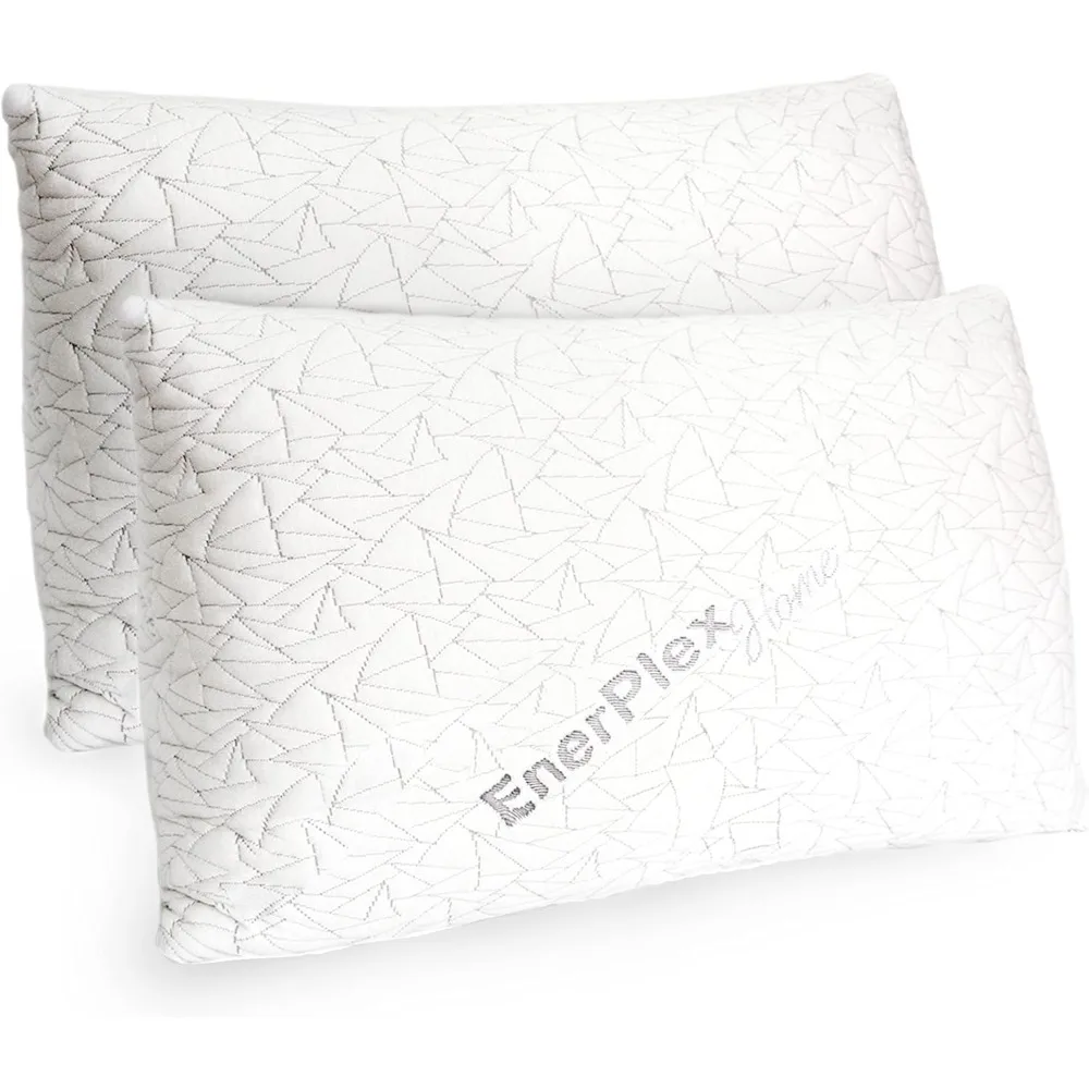 

Memory Foam Pillows - Pack of 2 Adjustable, CertiPUR-US Certified Pillows for Sleeping w/Extra Foam