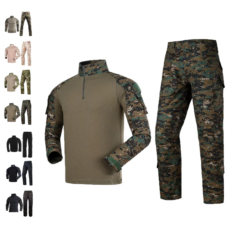 Men's Hunting Suit Camouflage Pants Suit Frog Tactical Combat Uniform Black Men's Suit