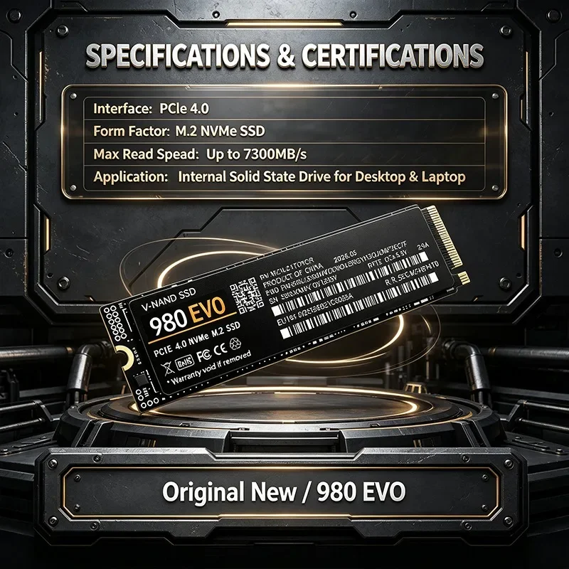 980 EVO M.2 NVMe SSD 7300MB/s TLC 3D NAND Internal Solid State Drive 500GB‑4TB For PS5 Gaming Desktop Laptop PC Storage
