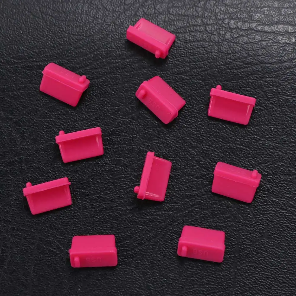 10pcs Silicone USB Dustproof Plug Efficient Protection Universal USB Port Dust Plug Wear-resistant Colorful