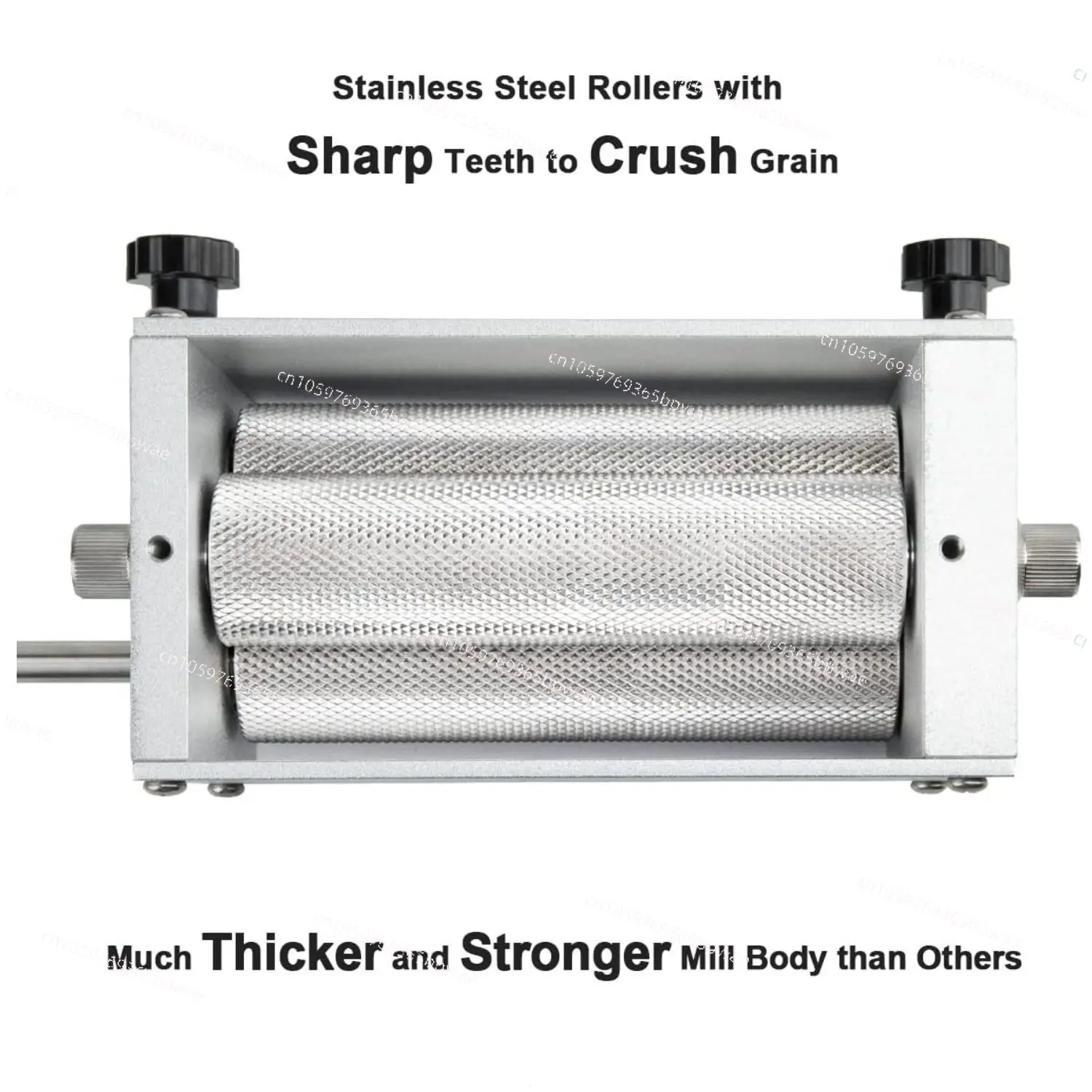 3 Roller Mill Barley Malt Crusher Stainless Steel 2-Roller Barley Crusher Grain Malt Mill for Home Beer Brewing