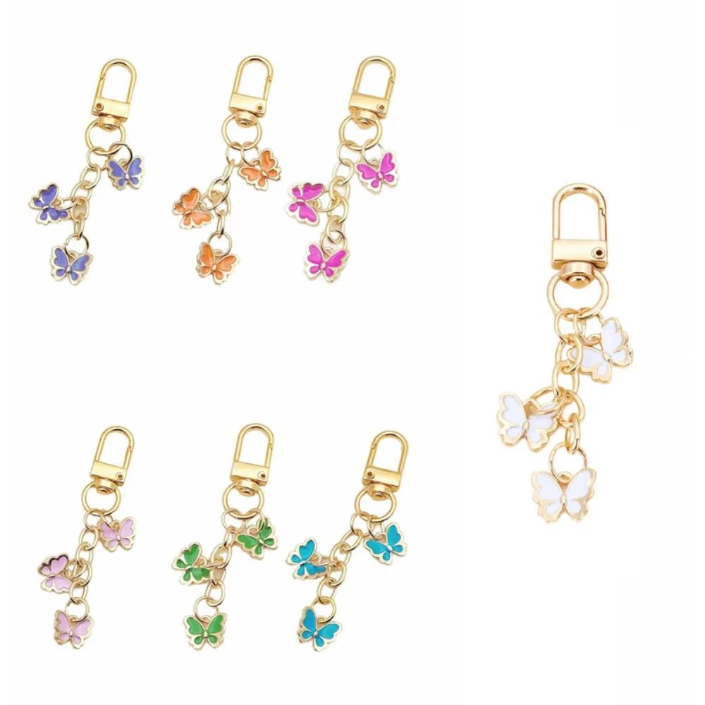 

7PCS Creative Pendant Crystal Bow Key Chain Ornaments Bag Hanging Rhinestone Butterfly Keychain Charm Y2K Key Ring Key Decor