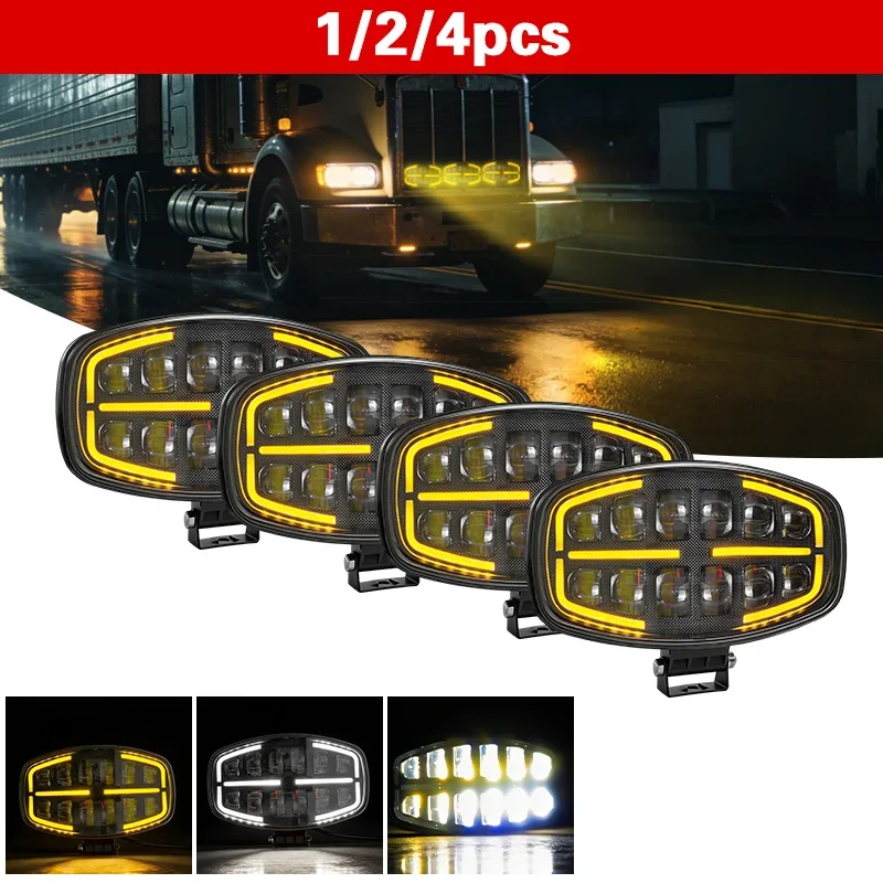 

1/2/4 шт. 9-дюймовые светодиодные фары IP68, комбинированные (точечные/рассеянные), квадратные, для внедорожников, грузовиков, квадроциклов, UTV, SUV, фары головного света для пикапов