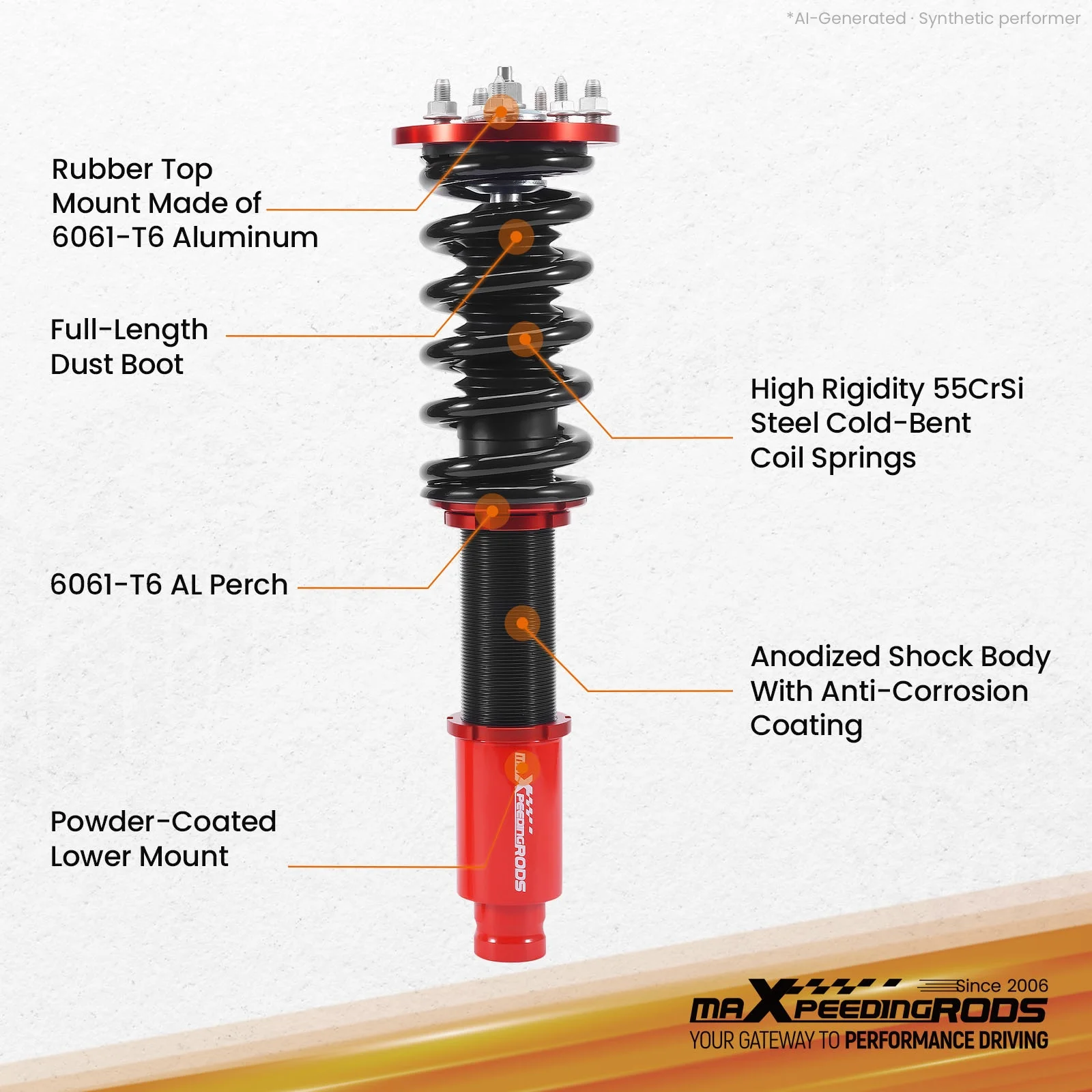 Racing Coilovers Suspension for Honda Accord 08-12 Acura TSX 09-14 Shock Struts
